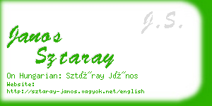 janos sztaray business card